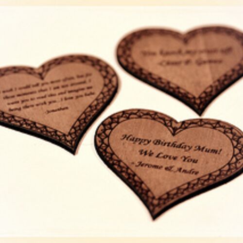Laser Engraved Wooden Heart Thumbnail